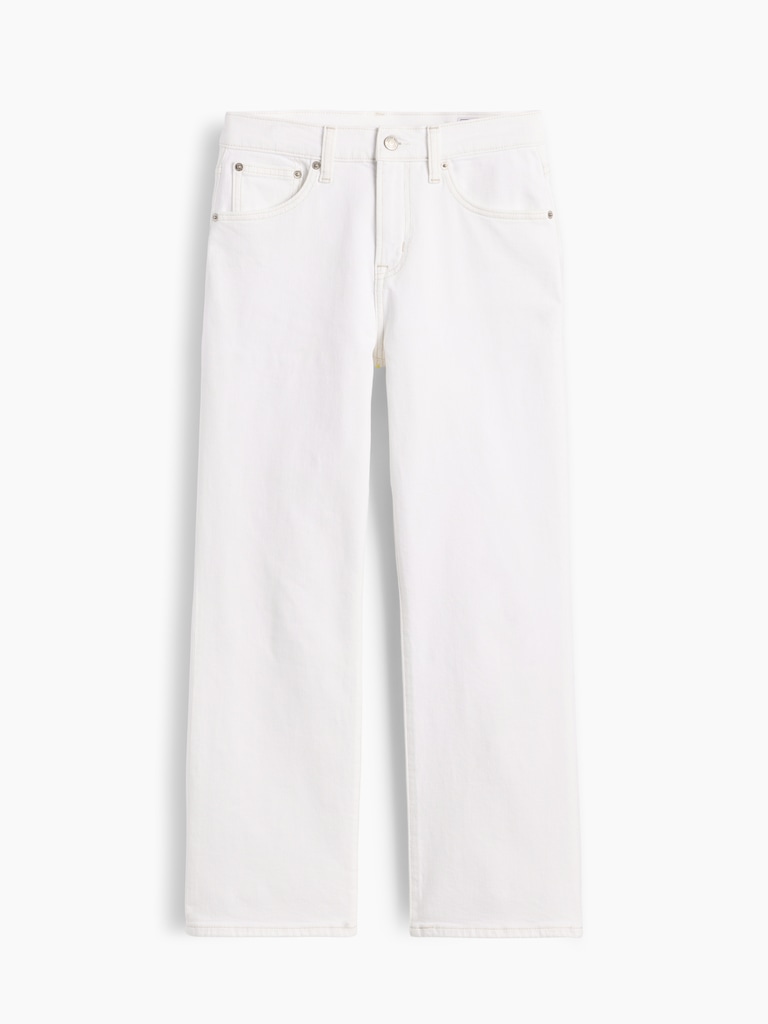 Mid Rise Relaxed Flare Crop Jeans