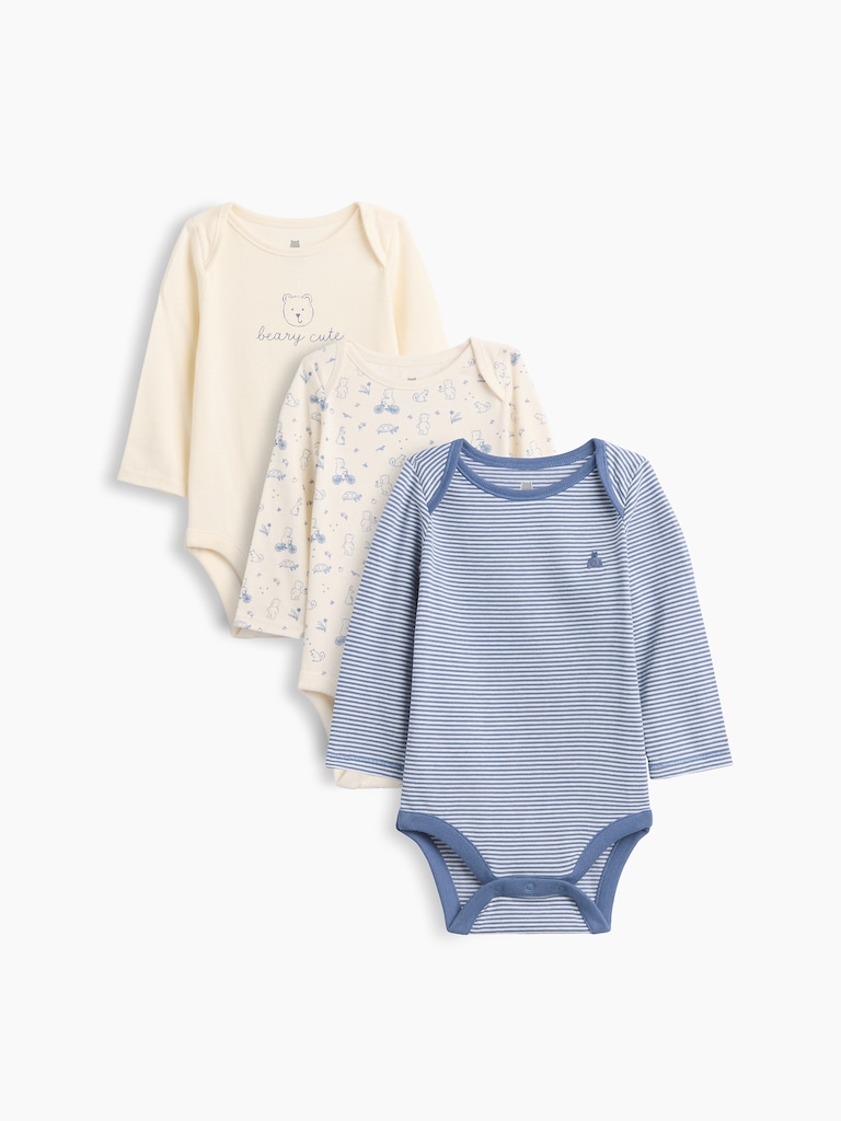 Baby First Favorites Organic Cotton Brannan Bear Bodysuit (3-Pack)