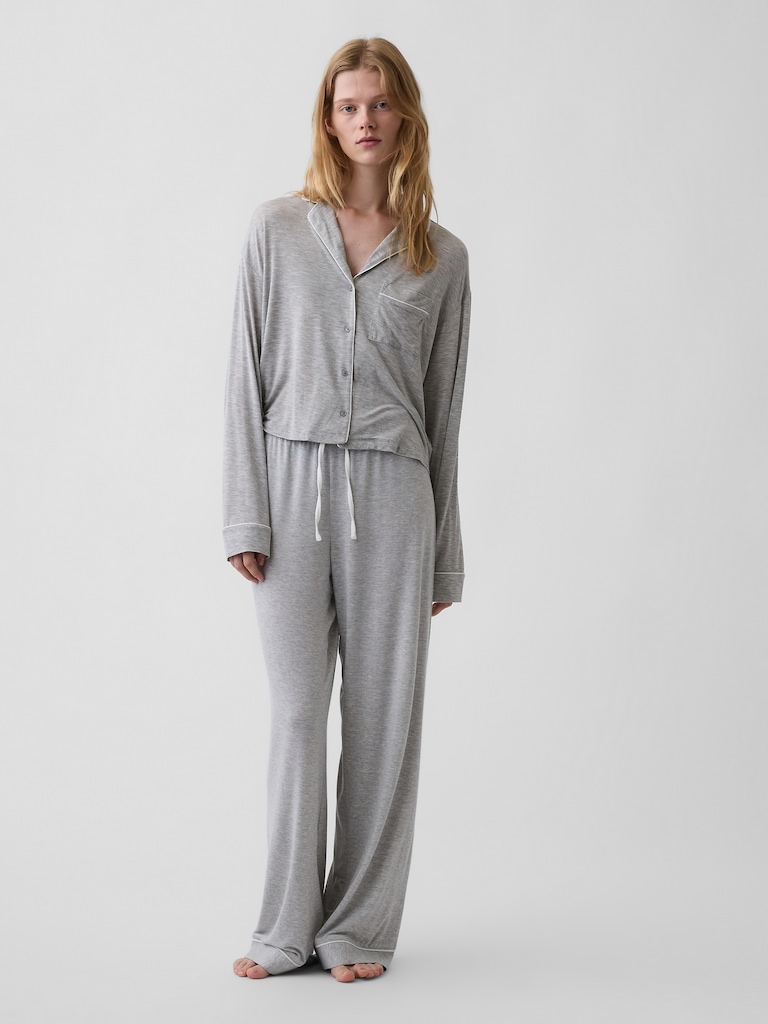 SoftMade Modal Crop PJ Top