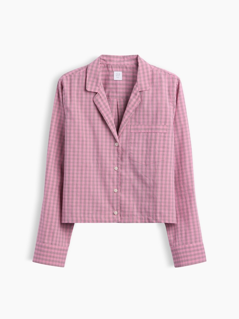 Poplin Oversized Crop PJ Shirt