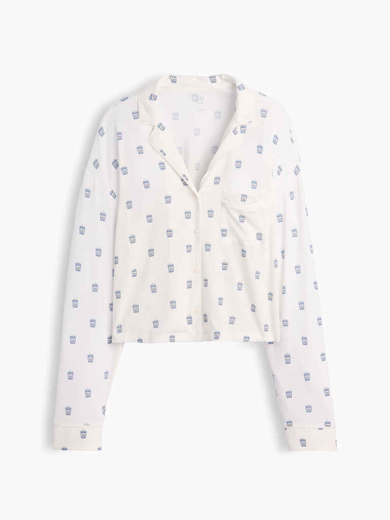 SoftMade Modal Crop PJ Top