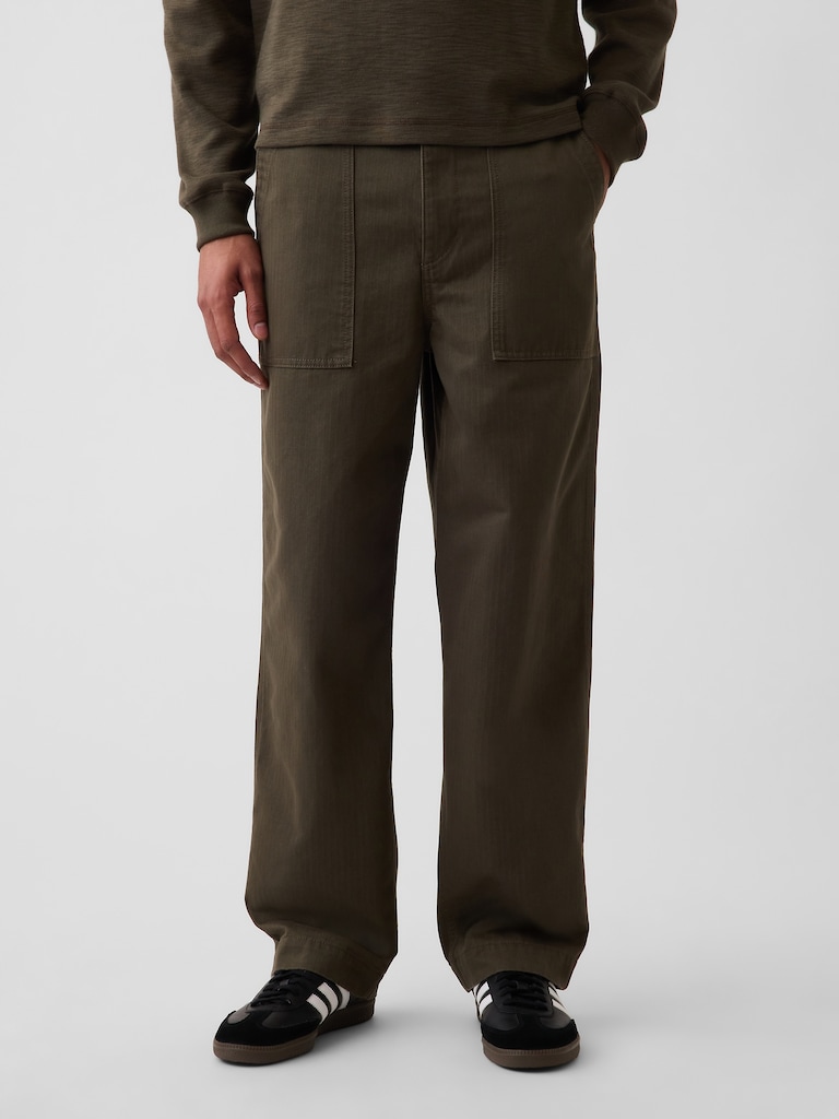 Herringbone '90s Loose Pants