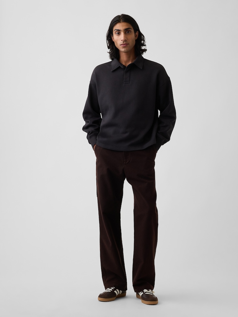 VintageSoft Oversized Polo Sweatshirt