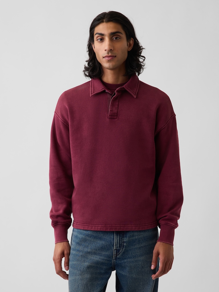VintageSoft Oversized Polo Sweatshirt