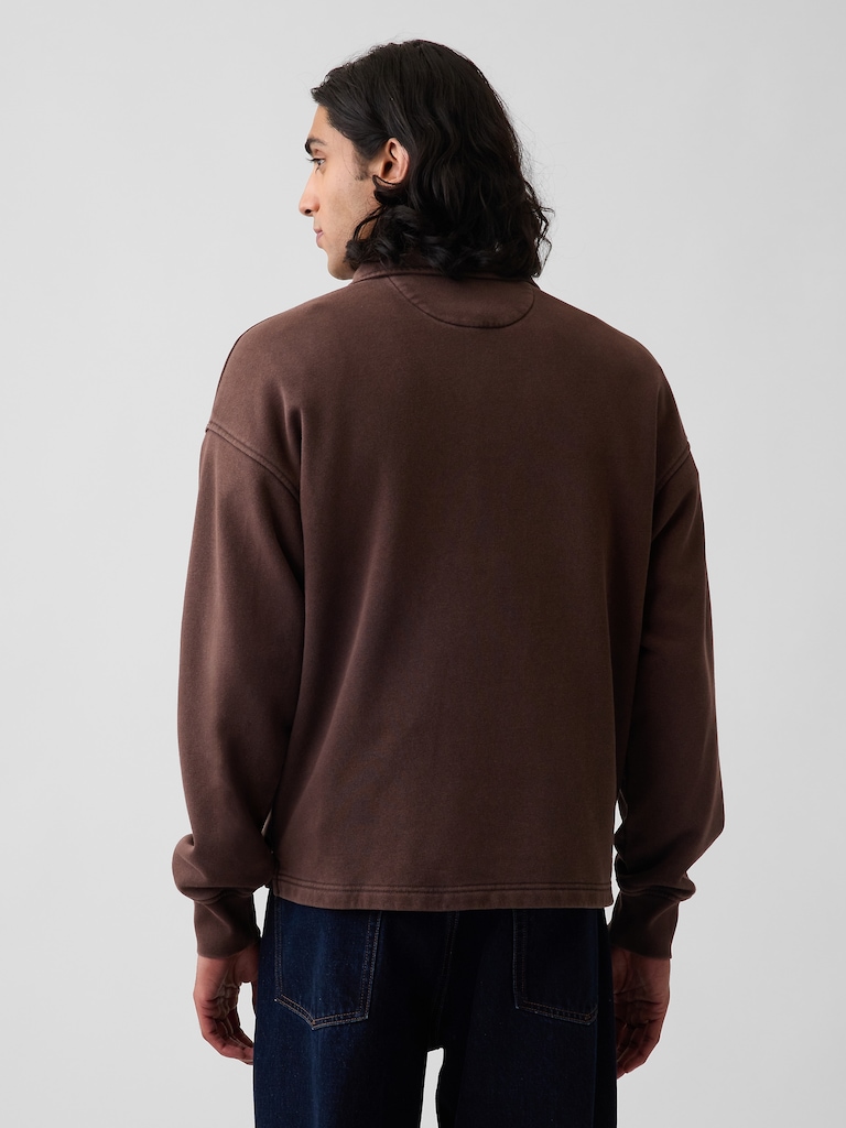 VintageSoft Oversized Polo Sweatshirt