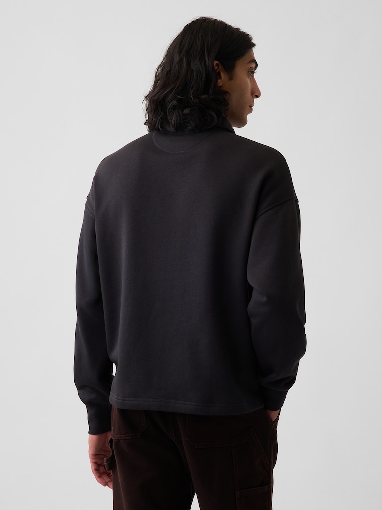 VintageSoft Oversized Polo Sweatshirt