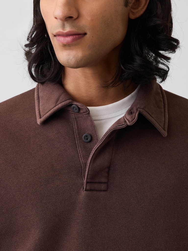 VintageSoft Oversized Polo Sweatshirt