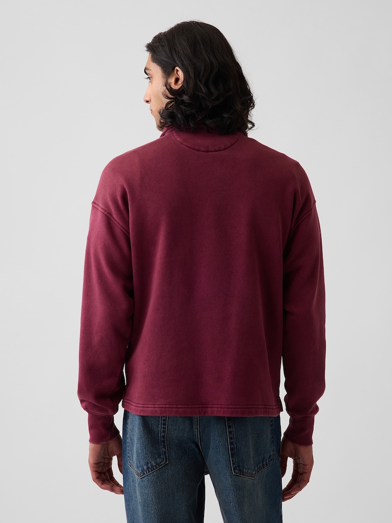 VintageSoft Oversized Polo Sweatshirt