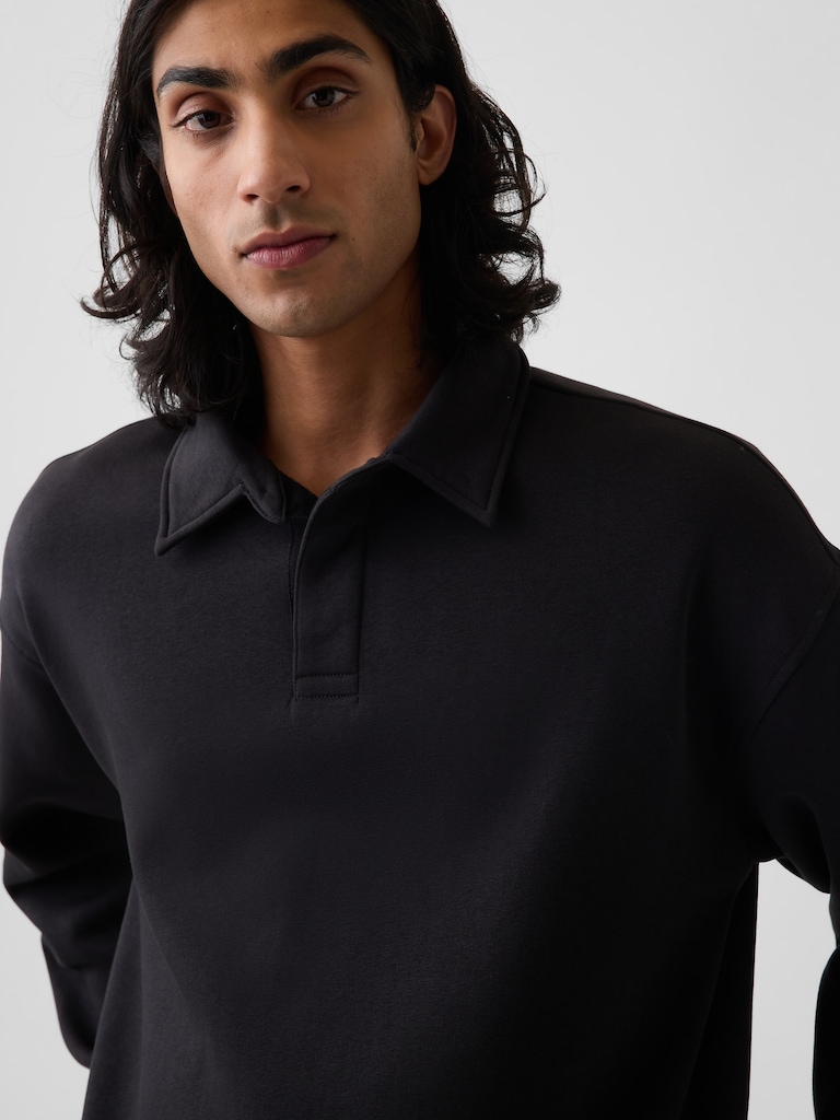VintageSoft Oversized Polo Sweatshirt