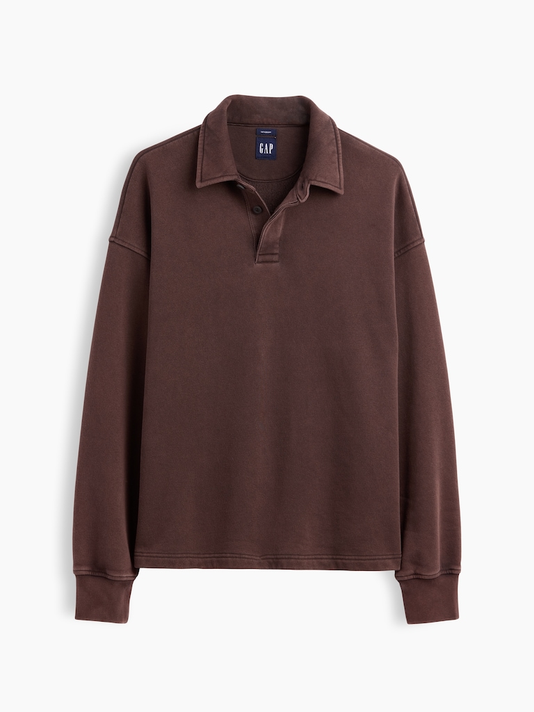 VintageSoft Oversized Polo Sweatshirt