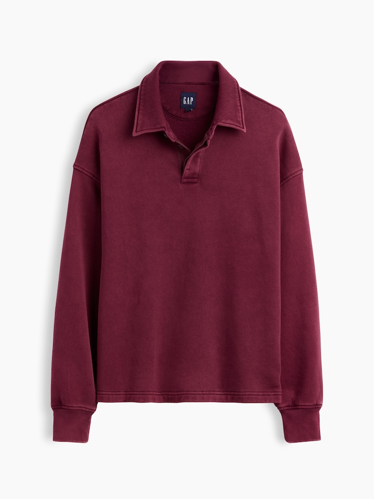 VintageSoft Oversized Polo Sweatshirt