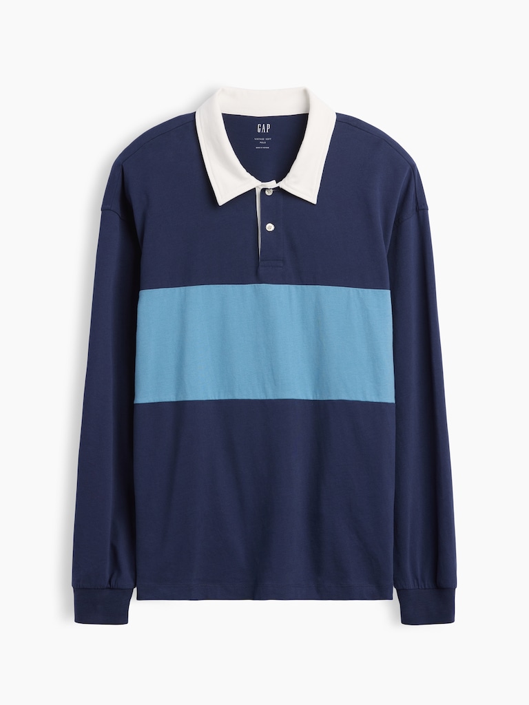 Boxy Colorblock Rugby Polo Shirt