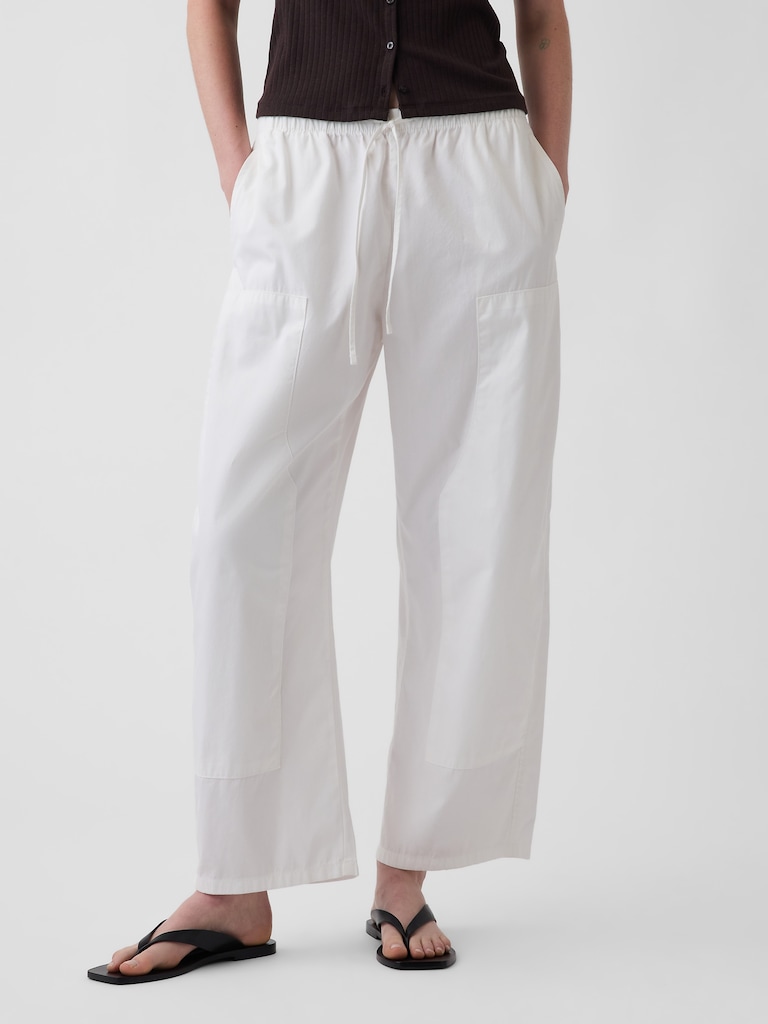 Poplin Easy Double-Knee Barrel Pants