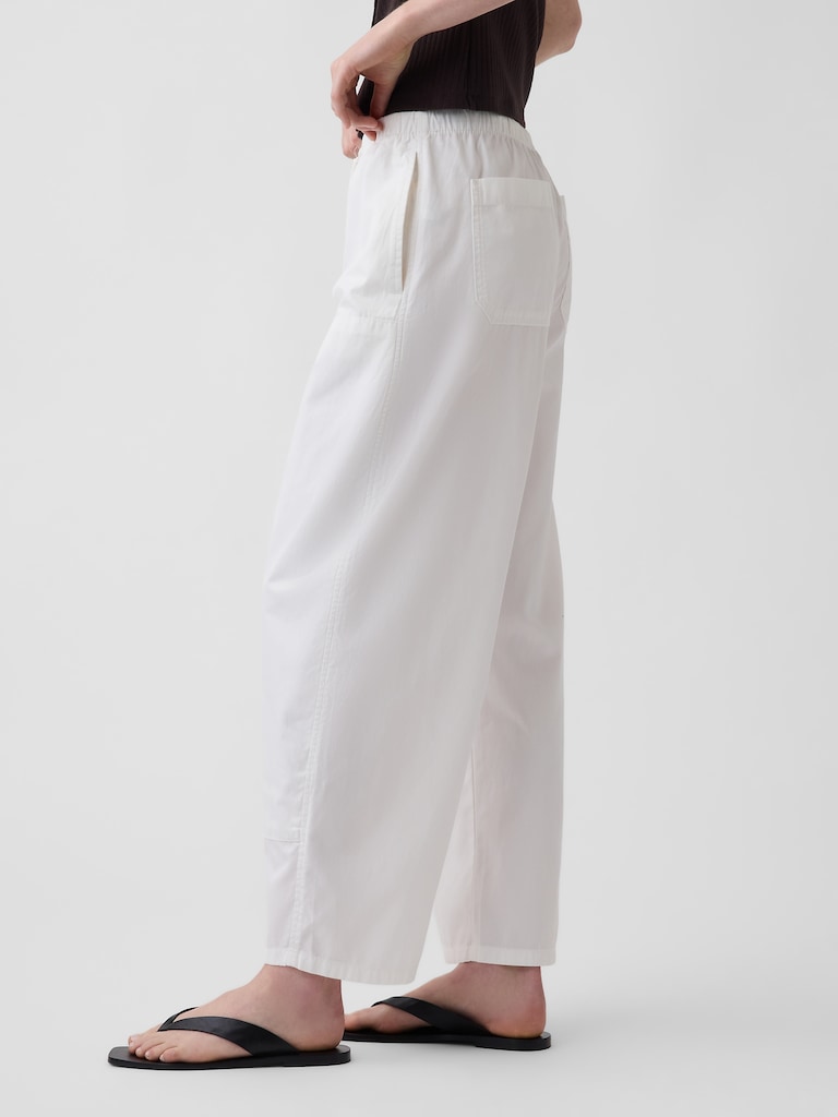 Poplin Easy Double-Knee Barrel Pants