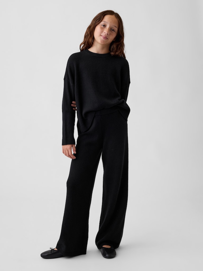 Kids CashSoft Wide-Leg Sweater Pants