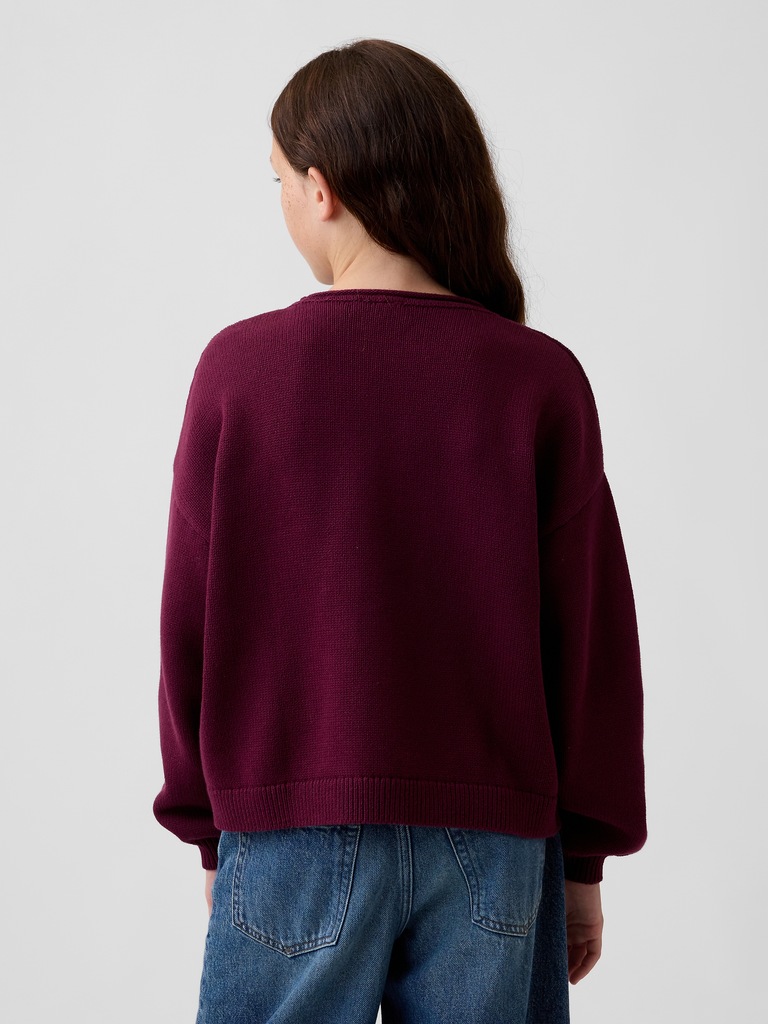 Kids 100% Cotton Oversized Rollneck Sweater