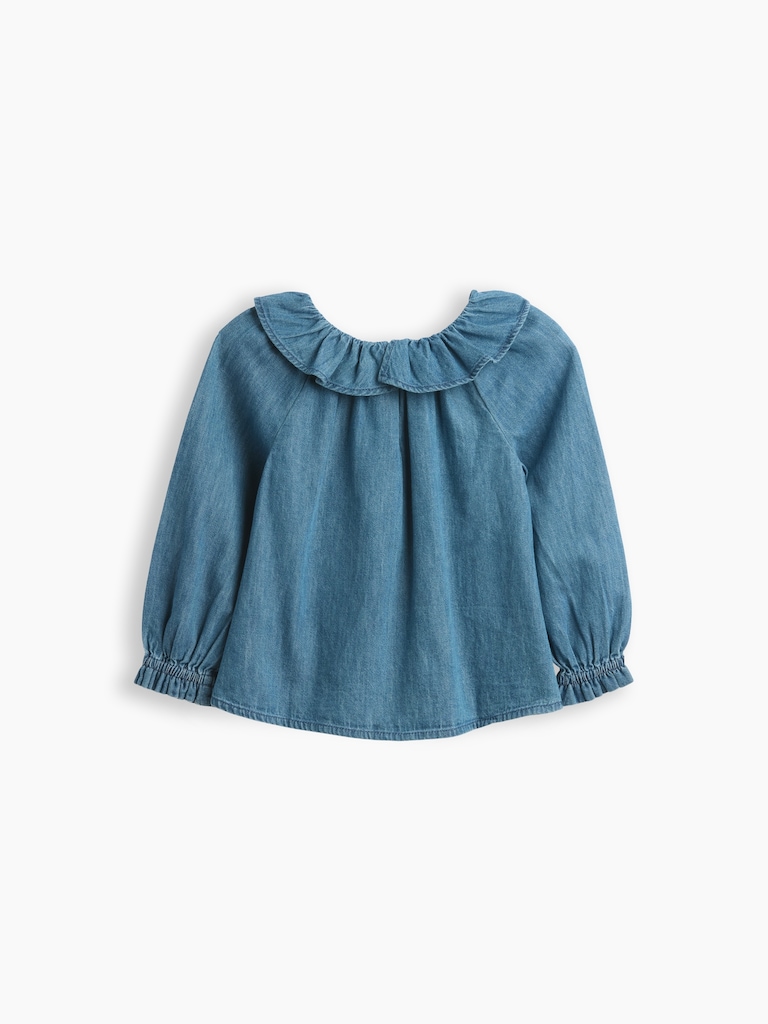 Baby & Toddler Ruffle Collar Denim Top