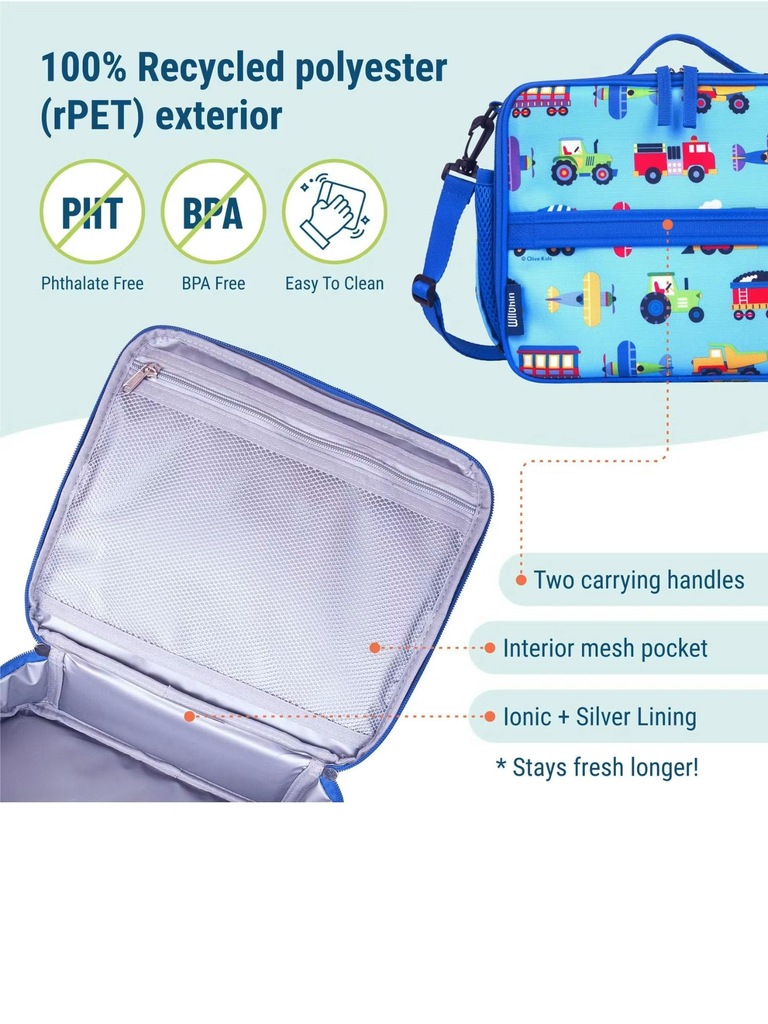 Wildkin Trains Planes and Trucks ECO Lunch Box