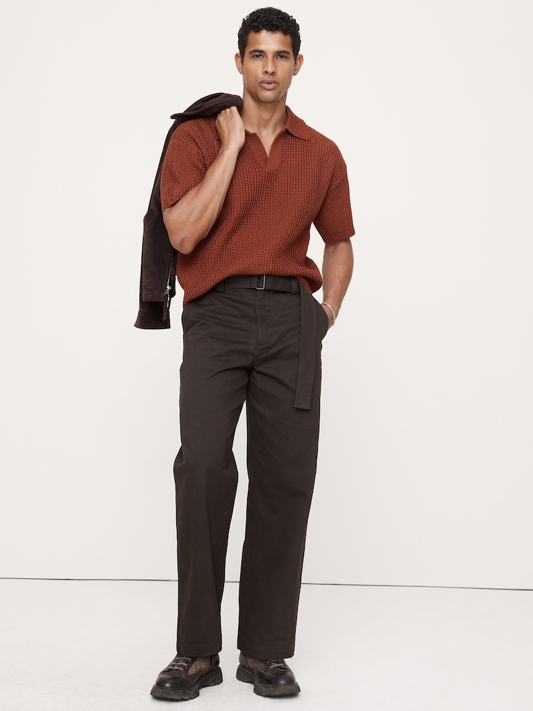 Cotton Zig-Zag Sweater Polo