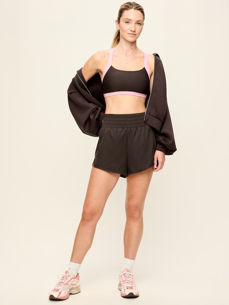 Extra High-Waisted Crinkle Run Shorts -- 3-inch inseam