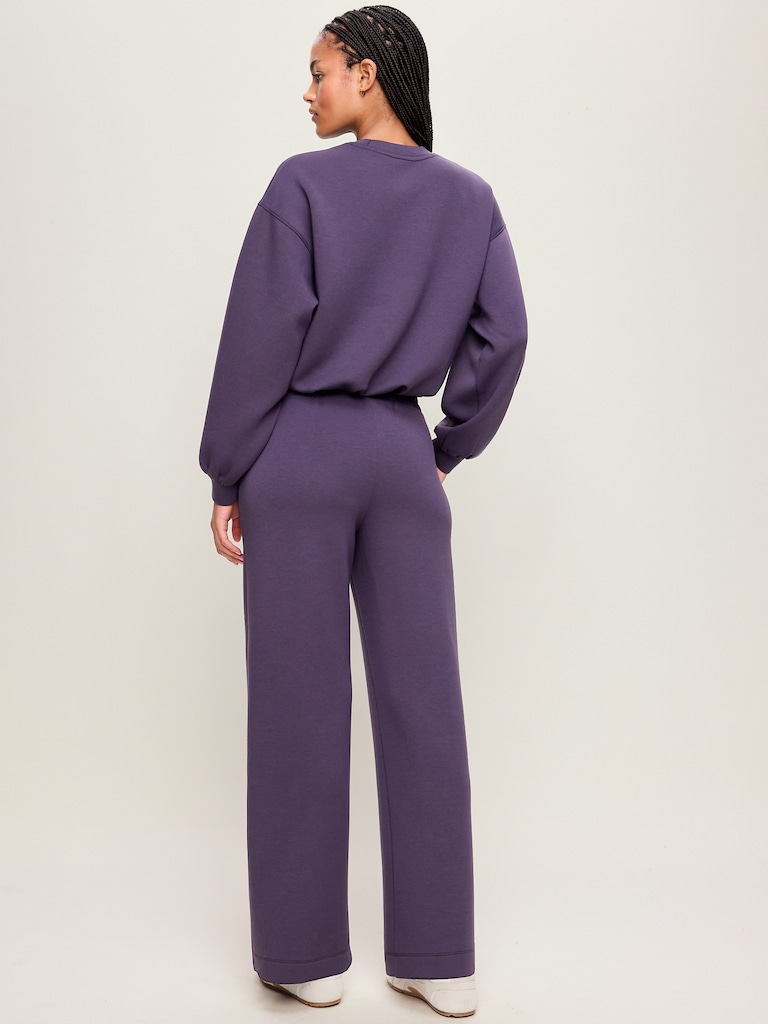 High-Waisted Bounce Fleece Wide-Leg Sweatpants