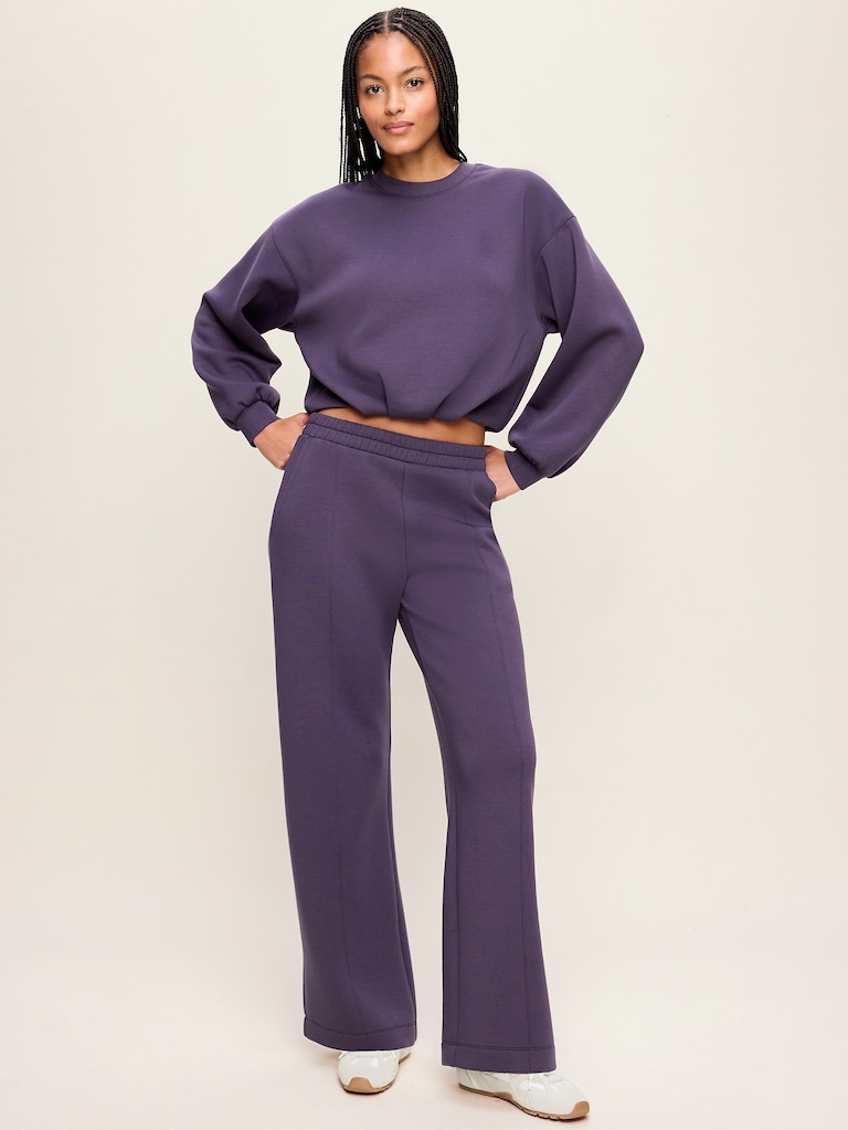 High-Waisted Bounce Fleece Wide-Leg Sweatpants
