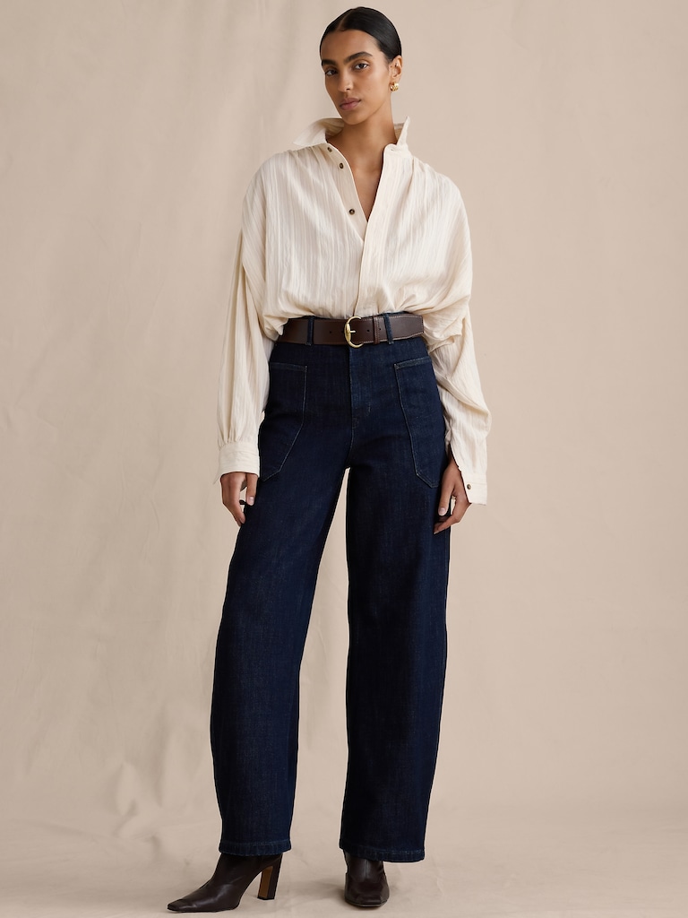 Ultra High-Rise Barrel Jean