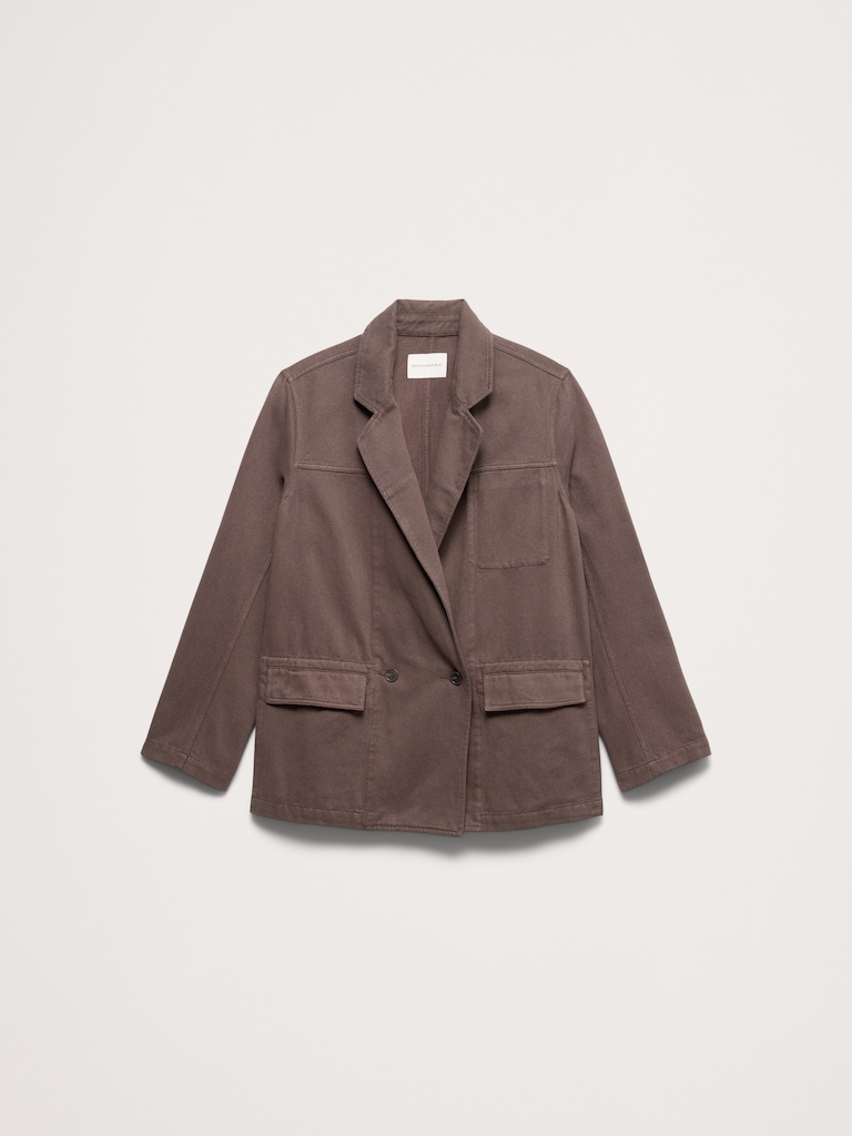 Cotton-Linen Utility Blazer