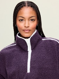 Loose Sherpa Quarter-Zip Pullover
