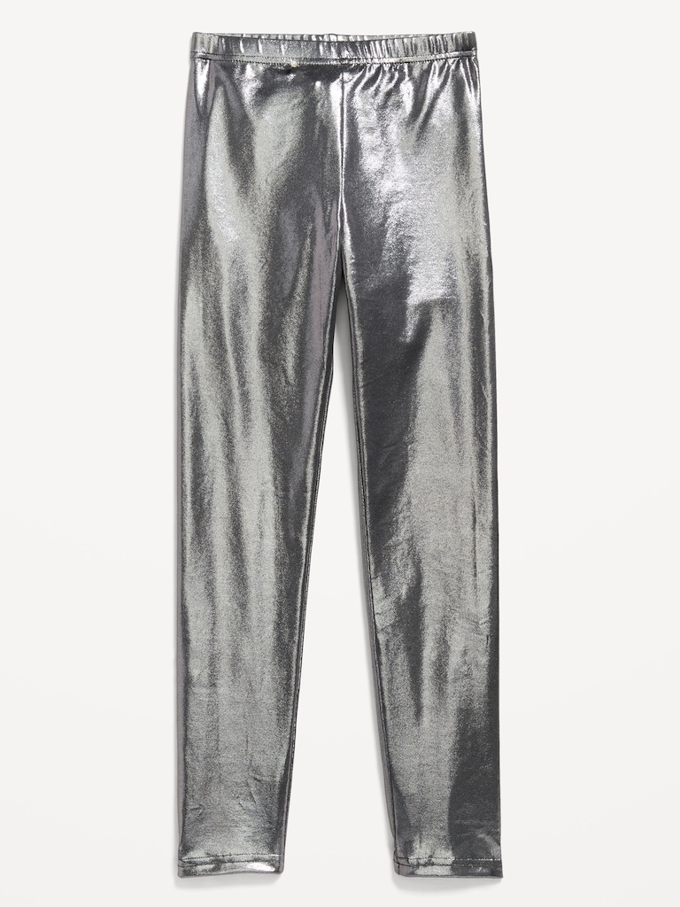 Legging à motif métallisé scintillant pour fille