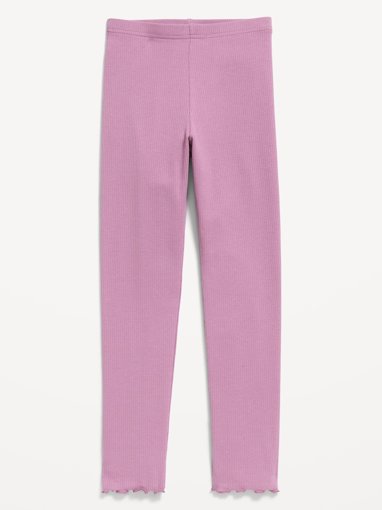 Legging côtelé à bord ondulé pour fille