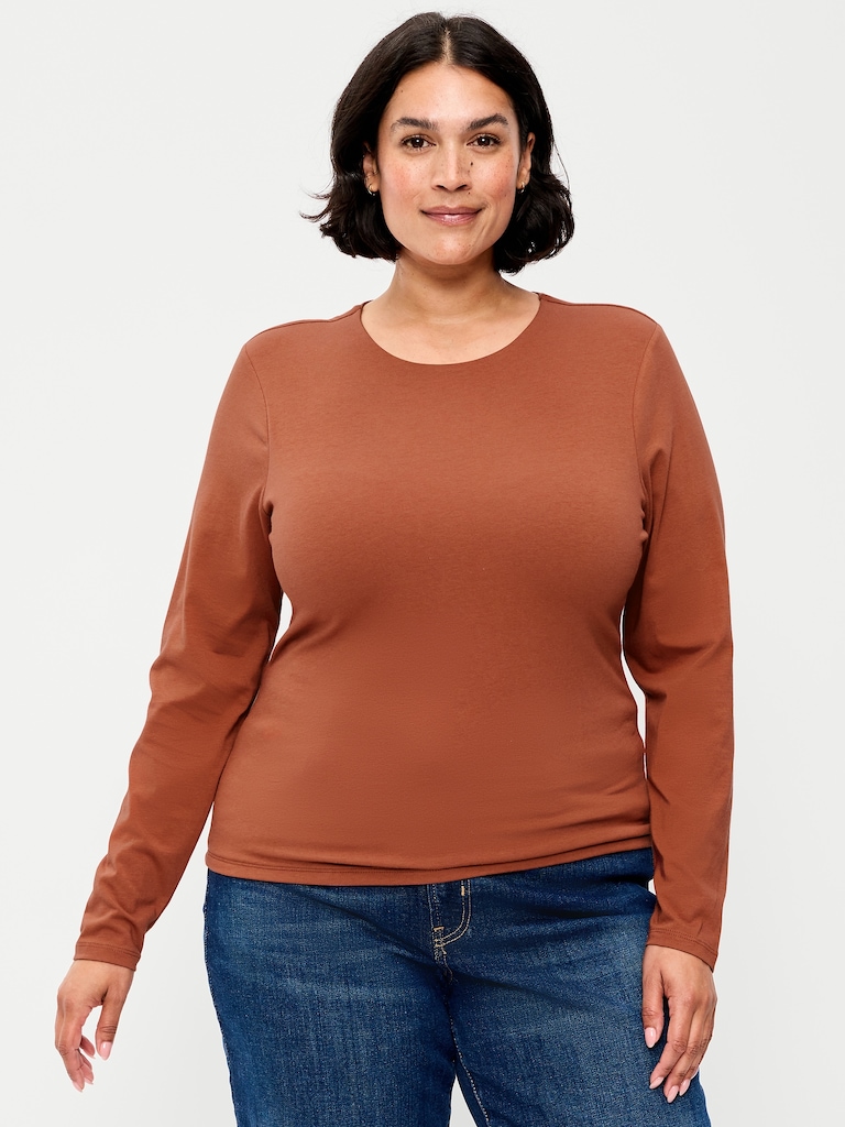 Hug Double-Layer Crew-Neck Long-Sleeve Top