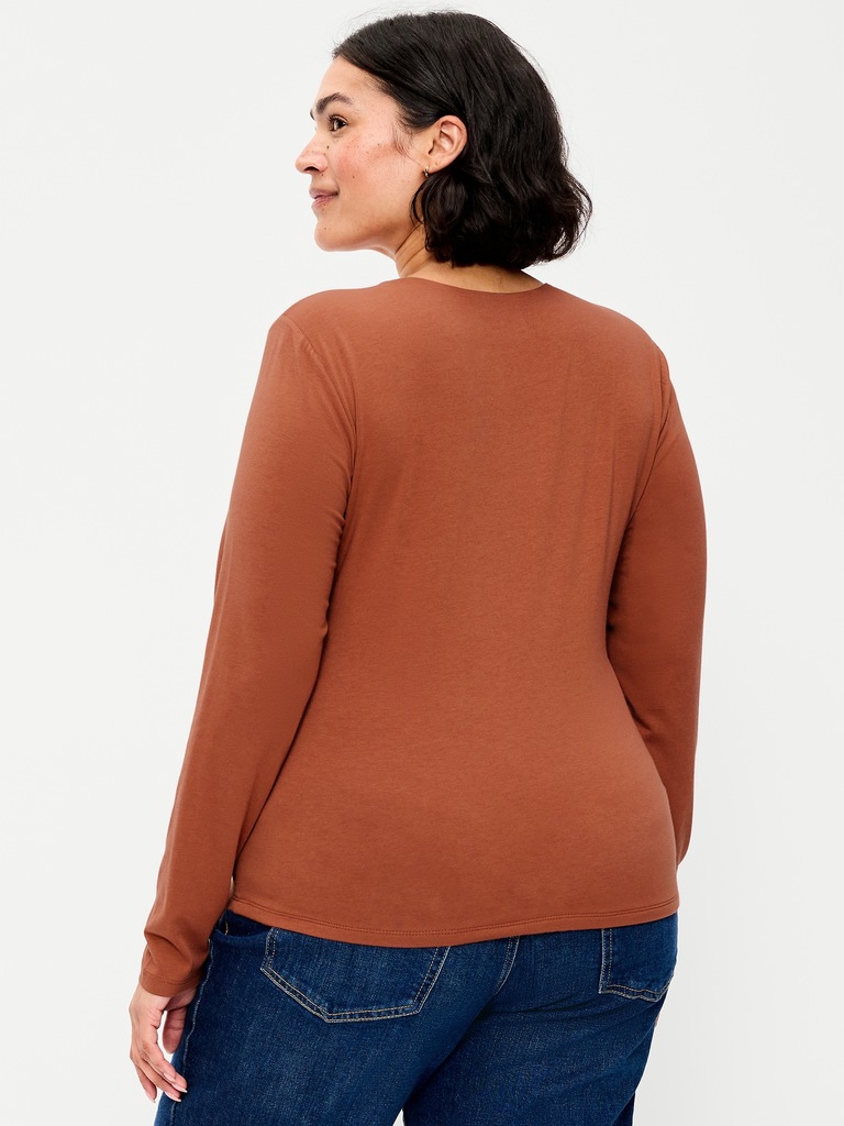 Hug Double-Layer Crew-Neck Long-Sleeve Top