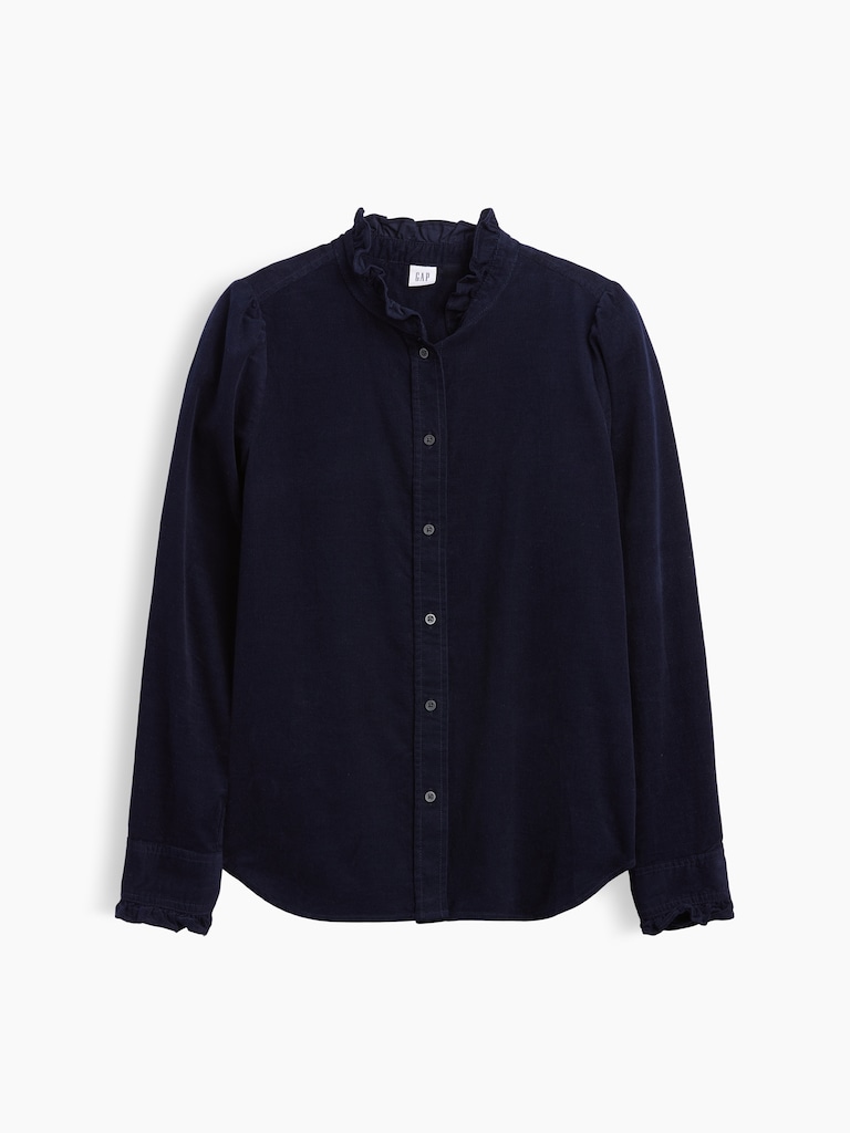 Corduroy Ruffle Shirt