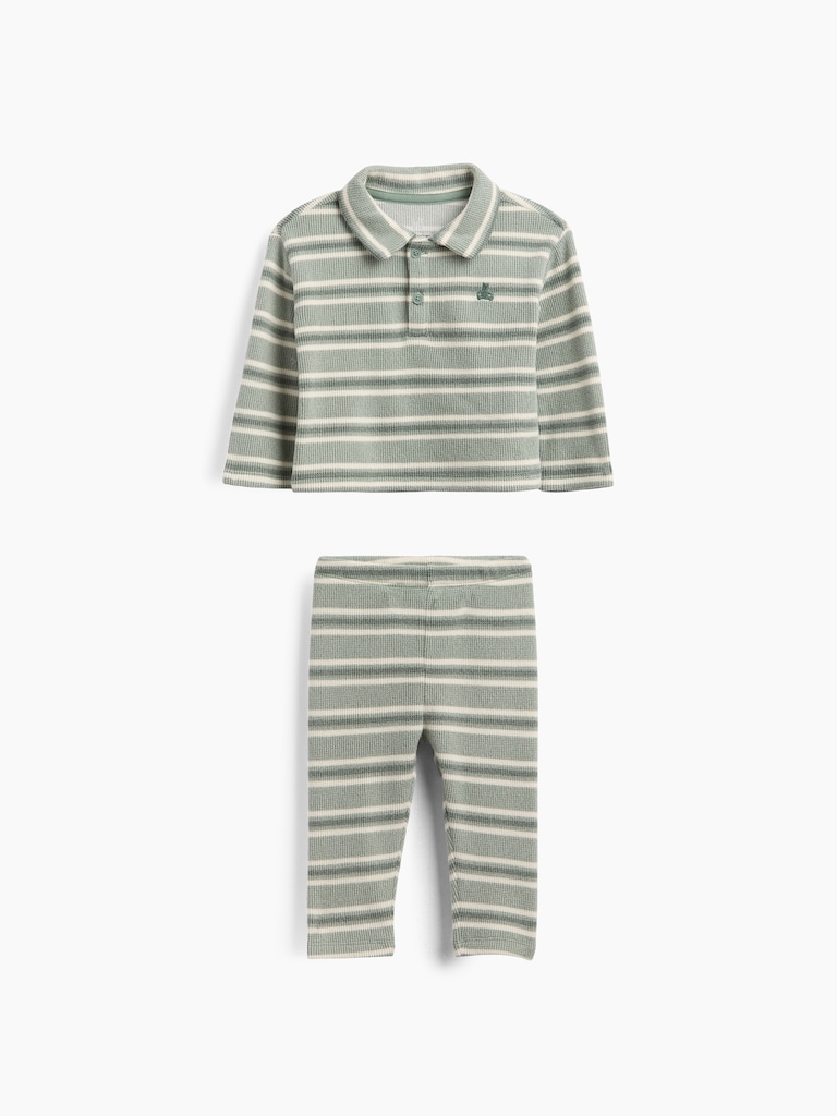 Baby Softspun Waffle Polo Outfit Set