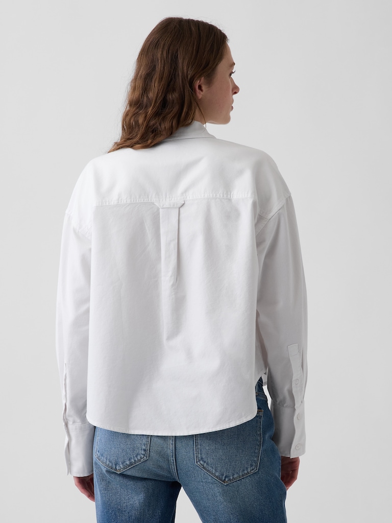 Organic Cotton Oversized Crop Oxford Shirt