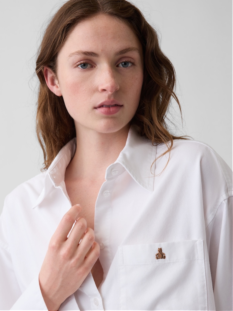 Organic Cotton Oversized Crop Oxford Shirt