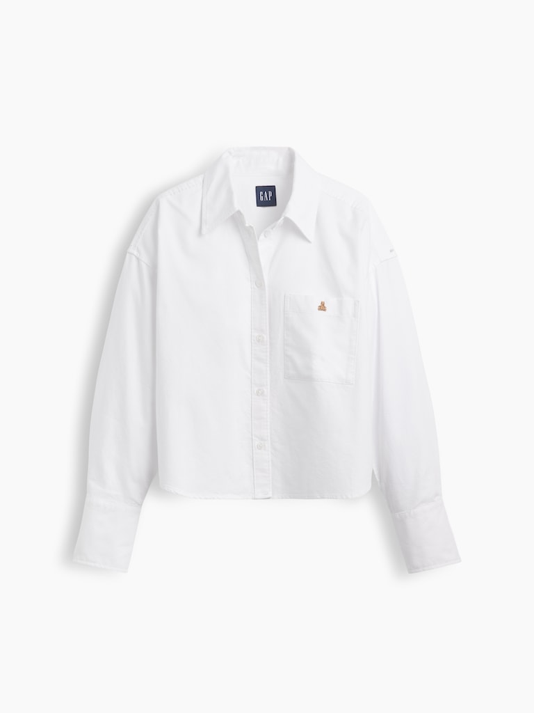 Organic Cotton Oversized Crop Oxford Shirt