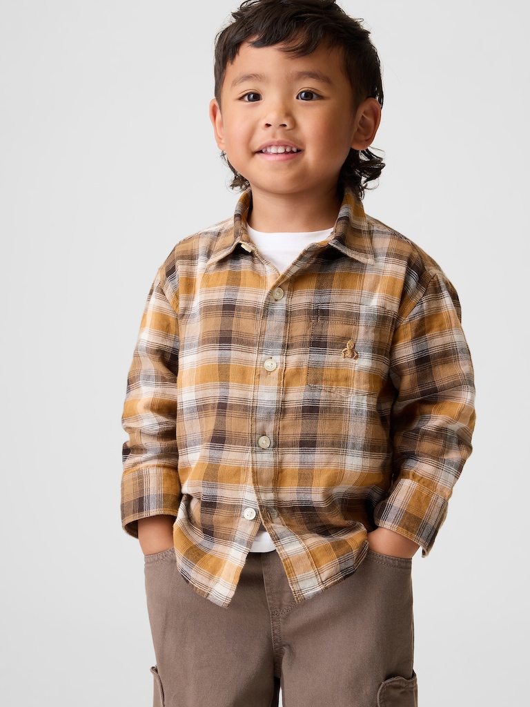 Baby & Toddler Double-Weave Plaid Shirt