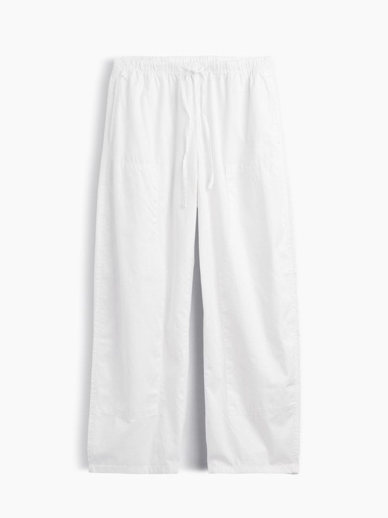 Poplin Easy Double-Knee Barrel Pants