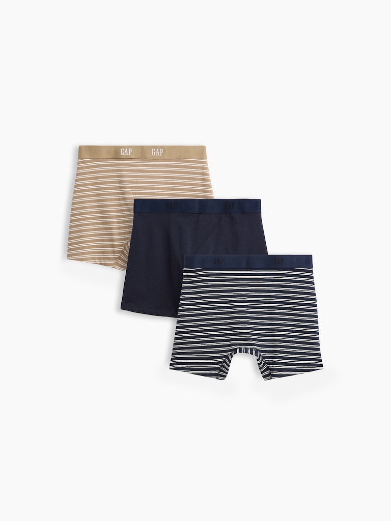 5" Organic Stretch Cotton Boxer Briefs (3-Pack)