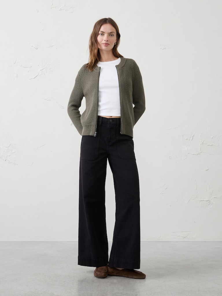 Cotton Bomber Sweater