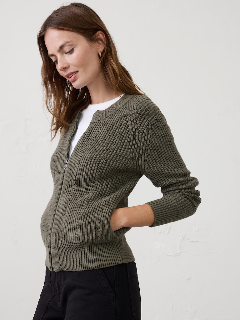 Cotton Bomber Sweater