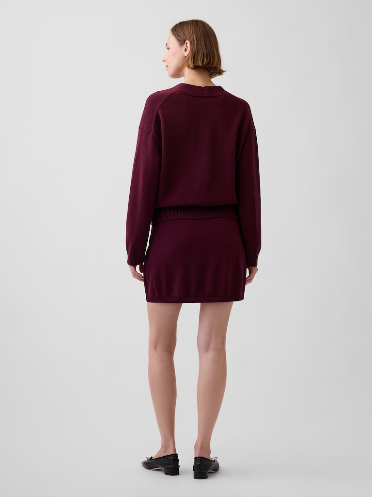 100% Cotton Mini Sweater Skort