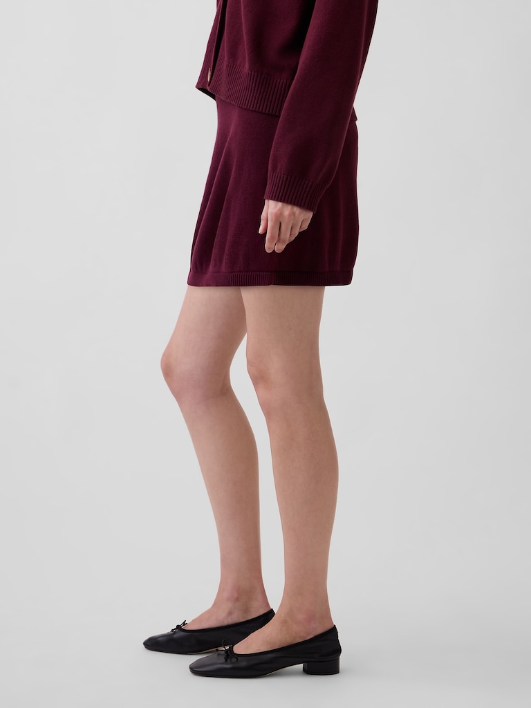 100% Cotton Mini Sweater Skort