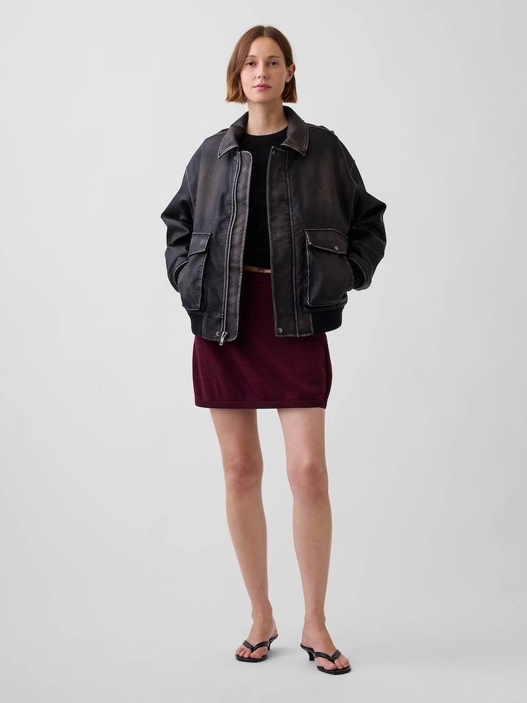 100% Cotton Mini Sweater Skort