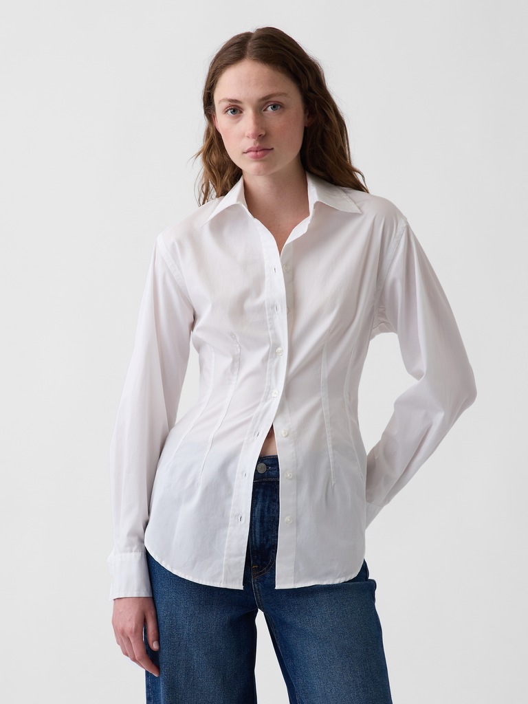 Organic Cotton Poplin Fitted Shirt