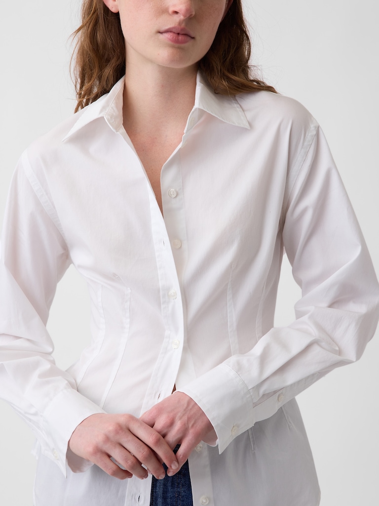 Organic Cotton Poplin Fitted Shirt