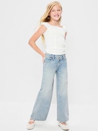 Super Baggy Crossover Wide-Leg Jeans for Girls