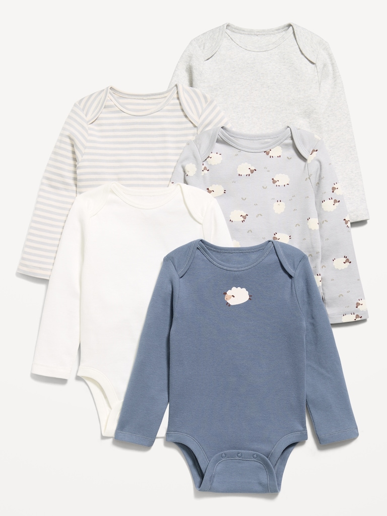 Long-Sleeve Bodysuit 5-Pack for Baby